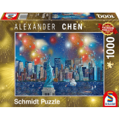Schmidt -Vuurwerk bij het Vrijheidsbeeld(1000) - Puzzel